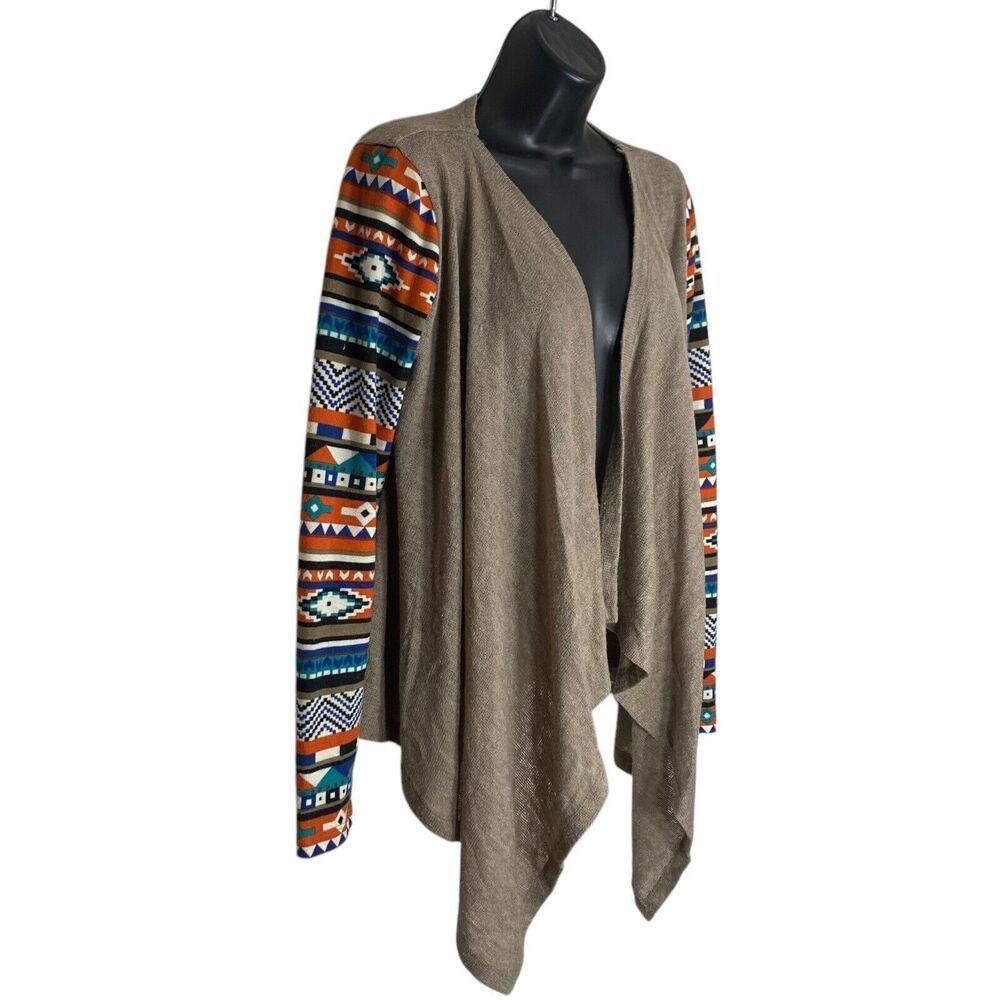 Flying Tomato Cardigan Sweater Womens Small Southwestern Boho Aztec Open Tribal